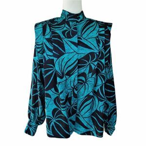 TJW by Mervyn's Vintage 80s 90s Secretary Greek Style Button Down Shirt Size 12